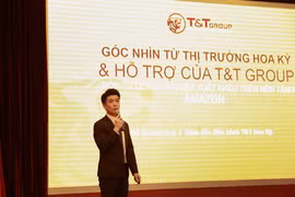 Ông Đỗ Quang Vinh, CEO T&T Hoa Kỳ chia sẻ góc nhìn từ thị trường Hoa Kỳ và những hỗ trợ của T&T Group cho doanh nghiệp xuất khẩu trên nền tảng Amazon. (Ảnh: CTV/Vietnam+)