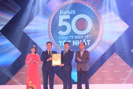 Tạp chí Forbes vinh danh HDBank trong tốp 50 công ty niêm yết tốt nhất năm 2020. (Ảnh: CTV/Vietnam+)