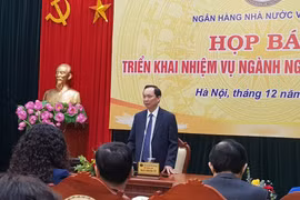 Phó Thống đốc Đào Minh Tú phát biểu tại họp báo. (Ảnh: PV/Vietnam+)