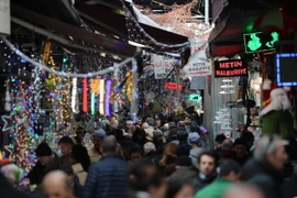 Người dân mua sắm tại một khu chợ ở Istanbul, Thổ Nhĩ Kỳ ngày 8/12. (Nguồn: EPA/TTXVN) 