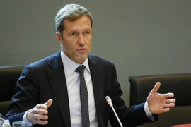 Thủ hiến vùng Wallonia Paul Magnette trong một cuộc họp ở Namur, Bỉ. (Nguồn: EPA/TTXVN) 