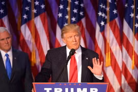 Tổng thống đắc cử Mỹ Donald Trump phát biểu tại New York. (Nguồn: AFP/TTXVN)