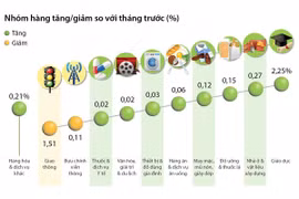 Chỉ số giá tiêu dùng CPI tháng 10 của cả nước tăng 0,08% 