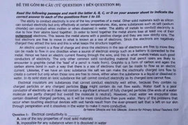 Đề thi môn Ngoại ngữ khối A1 kỳ thi tuyển sinh đại học năm 2014 
