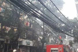 Hiện trường vụ cháy . (Ảnh: Võ Phương/Vietnam+)