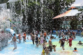 Công viên Đầm Sen thiết kế riêng một lâu đài nước cho các khách hàng nhỏ tuổi. (Ảnh: Hoàng Hải/Vietnam+)