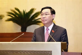 Chủ tịch Quốc hội Vương Đình Huệ phát biểu. (Ảnh: Doãn Tấn/TTXVN)