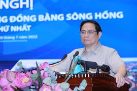 Thủ tướng Phạm Minh Chính phát biểu tại Hội nghị. (Ảnh: Dương Giang/TTXVN)