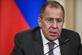 Ngoại trưởng Nga Sergei Lavrov tại cuộc họp báo ở Moskva ngày 5/4. (Nguồn: AFP/TTXVN)