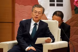 Tổng thống Hàn Quốc Moon Jae-in khẳng định mục tiêu phi hạt nhân hóa của Triều Tiên. (Nguồn: 