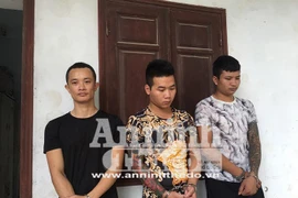 3 đối tượng Dũng, Pháo, Sơn tại cơ quan công an. (Nguồn: An ninh Thủ đô)