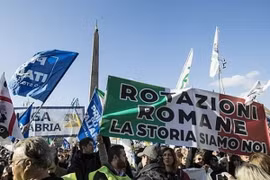 Biểu tình tại Italy. (Nguồn: World Bulletin)