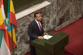 Tân Thủ tướng Ethiopia Abiy Ahmed tại phiên họp Hạ viện ở Addis Ababa ngày 2/4. (Nguồn: AFP/TTXVN)