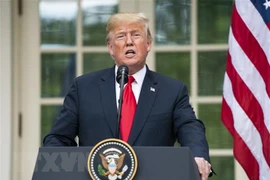 Tổng thống Mỹ Donald Trump trong một cuộc họp báo tại Nhà Trắng. (Nguồn: EFE/TTXVN)