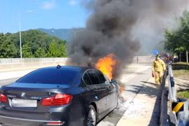 Một vụ cháy xe BMW tại Hàn Quốc. (Nguồn: Korea Bizwire)