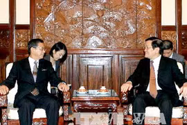 Chủ tịch nước Trương Tấn Sang tiếp Đại sứ Nhật Bản Hiroshi Fukada. (Ảnh: Nguyễn Khang/TTXVN)