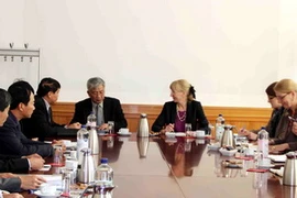 Thượng tướng Nguyễn Chí Vịnh, Ủy viên Trung ương Đảng, Thứ trưởng Bộ Quốc phòng làm việc tại Bộ Ngoại giao Đức. (Nguồn: Mạnh Hùng/Vietnam+)