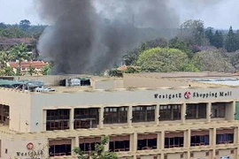 Khói bốc lên từ trung tâm mua sắm Westgate sau vụ tấn công khủng bố. (Nguồn: Kyodo/TTXVN)