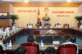 Buổi thảo luận chiều 15/8, thuộc phiên họp thứ 20 của Ủy ban Thường vụ Quốc hội. (Ảnh: An Đăng/TTXVN) 