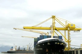 Tàu hàng container cập cảng Đà Nẵng. (Ảnh: Phạm Hậu/TTXVN)