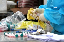 Đến tận nhà lấy mẫu xét nghiệm virus SARS-CoV-2 cho người dân Đà Nẵng. (Ảnh: Quốc Dũng/TTXVN)