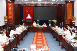 Quang cảnh buổi làm việc. (Ảnh: Huỳnh Sử/TTXVN)
