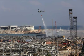 Cảnh đổ nát hoang tàn sau vụ nổ kinh hoàng ở khu cảng thủ đô Beirut, Liban ngày 5/8/2020. (Ảnh: THX/TTXVN)
