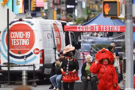 Một điểm xét nghiệm COVID-19 ở New York, Mỹ, ngày 17/5/2022. (Ảnh: THX/TTXVN)