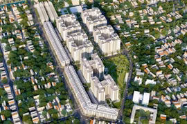 Phối cảnh dự án khu nhà ở xã hội tại Tổng kho 3 Lạc Viên (số 142 Lê Lai), phường Máy Chai và phường Cầu Tre thuộc quận Ngô Quyền, Hải Phòng. (Ảnh: TTXVN phát)