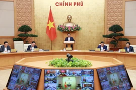 Thủ tướng Phạm Minh Chính chủ trì Hội nghị trực tuyến Chính phủ với địa phương. (Ảnh: Dương Giang/TTXVN)