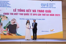 Em Đào Anh Thư đã đoạt giải Nhất quốc gia cuộc thi viết thứ UPU lần thứ 50. (Ảnh: Bưu điện Việt Nam)