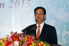 Thủ tướng Nguyễn Tấn Dũng phát biểu tại Đại hội. (Ảnh: Đức Tám/TTXVN)