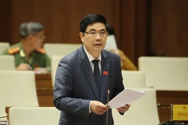 Bộ trưởng Bộ Nông nghiệp và Phát triển Nông thôn Cao Đức Phát trả lời chất vấn của đại biểu Quốc hội. (Ảnh: Phương Hoa/TTXVN)