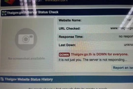 Tình trạng trang web của Chính phủ Thái Lan sau khi bị tấn công. (Nguồn: Mediacorp)