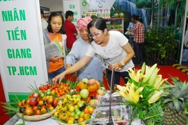 Khách tham quan các gian hàng trưng bày tại hội chợ. (Ảnh: Mạnh Linh/TTXVN)