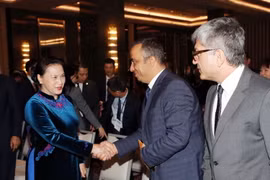 Chủ tịch Quốc hội Nguyễn Thị Kim Ngân gặp gỡ các doanh nghiệp Thổ Nhĩ Kỳ tham dự Tọa đàm Cơ hội kinh doanh-đầu tư Việt Nam-Thổ Nhĩ Kỳ. (Ảnh: Trọng Đức/TTXVN)