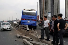 Hiện trường vụ tại nạn. (Ảnh: Hoàng Phong/TTXVN phát)