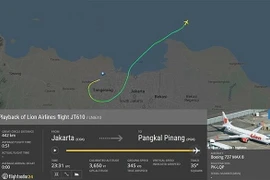 Máy bay Boeing 737 MAX 8 của Hãng hàng không Lion Air cất cánh, sau khi quá cảnh phía Đông Bắc Jakarta, Indonesia. (Ảnh: Dailymail/TTXVN)