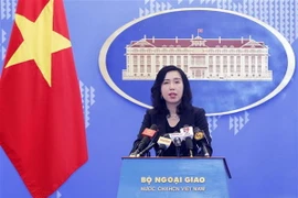 Người Phát ngôn Bộ Ngoại giao Lê Thị Thu Hằng thông báo một số hoạt động đối ngoại của Việt Nam tại Họp báo thường kỳ tháng 10/2018. (Ảnh: Lâm Khánh/TTXVN)