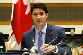 Thủ tướng Canada Justin Trudeau phát biểu tại một hội nghị ở New York, Mỹ. (Nguồn: AFP/TTXVN)