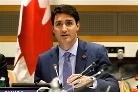 Thủ tướng Canada Justin Trudeau phát biểu tại một hội nghị ở New York, Mỹ. (Nguồn: AFP/TTXVN)
