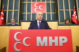 Lãnh đạo đảng MHP Devlet Bahceli phát biểu tại cuộc họp ở Ankara. (Nguồn: AFP/TTXVN)
