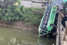 Hiện trường vụ tại nạn. (Ảnh: TTXVN phát)