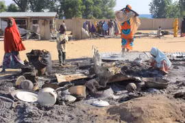 Hiện trường một vụ tấn công tại Dalori, Nigeria. (Ảnh: AFP/ TTXVN)