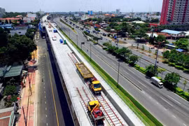 Dự án metro Bến Thành-Suối Tiên. (Ảnh: Hoàng Hải/TTXVN)
