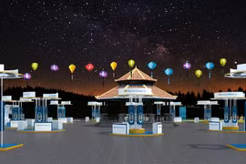 Phối cảnh không gian nghệ thuật sự kiện Vietnam Airlines Festa. (Ảnh: VNA cung cấp)
