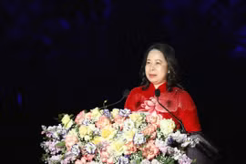 Bà Võ Thị Ánh Xuân, Ủy viên Trung ương Đảng, Phó Chủ tịch nước phát biểu tại Lễ khai mạc. (Ảnh: Đức Phương/TTXVN)
