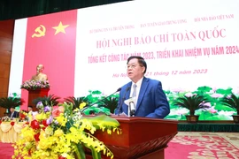 Ông Nguyễn Trọng Nghĩa, Bí thư Trung ương Đảng, Trưởng Ban Tuyên giáo Trung ương phát biểu chỉ đạo hội nghị. (Ảnh: Phương Hoa/TTXVN)