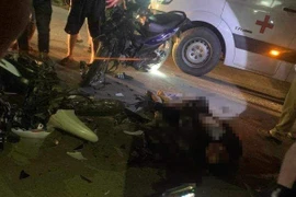 Hiện trường vụ tai nạn giao thông. (Nguồn: Báo Tiền phong)