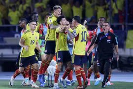 Niềm vui của cầu thủ Colombia. (Nguồn: Reuters)